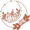 illustration lune et cristaux